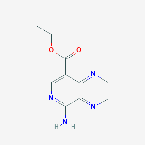 molecular formula C10H10N4O2 B13094091 Ethyl 5-aminopyrido[3,4-B]pyrazine-8-carboxylate 