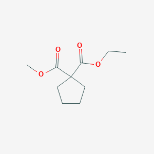 molecular formula C10H16O4 B13094201 1-Ethyl 1-methyl cyclopentane-1,1-dicarboxylate CAS No. 112750-45-5