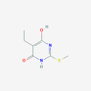 molecular formula C7H10N2O2S B13094228 5-Ethyl-2-(methylthio)pyrimidine-4,6-diol 