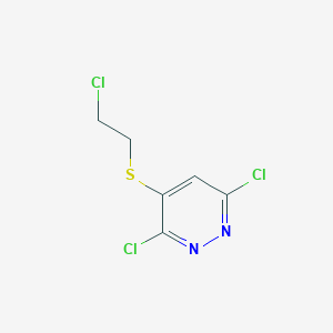 molecular formula C6H5Cl3N2S B13094292 3,6-Dichloro-4-(2-chloroethylsulfanyl)pyridazine CAS No. 7152-70-7