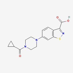 molecular formula C16H17N3O3S B13094379 6-(4-(Cyclopropanecarbonyl)piperazin-1-yl)benzo[d]isothiazole-3-carboxylic acid 