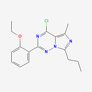 molecular formula C17H19ClN4O B13094404 4-Chloro-2-(2-ethoxyphenyl)-5-methyl-7-propylimidazo[5,1-f][1,2,4]triazine 