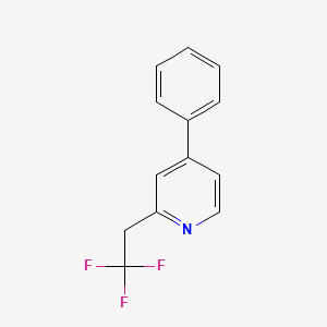 molecular formula C13H10F3N B13094442 4-Phenyl-2-(2,2,2-trifluoroethyl)pyridine 