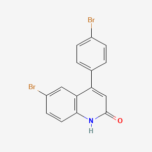 molecular formula C15H9Br2NO B13094571 6-Bromo-4-(4-bromophenyl)quinolin-2(1H)-one CAS No. 1416440-41-9