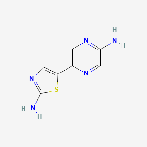 molecular formula C7H7N5S B13094638 5-(5-Aminopyrazin-2-yl)thiazol-2-amine 