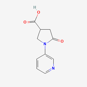 molecular formula C10H10N2O3 B1309507 5-氧代-1-吡啶-3-基吡咯烷-3-羧酸 CAS No. 914637-52-8