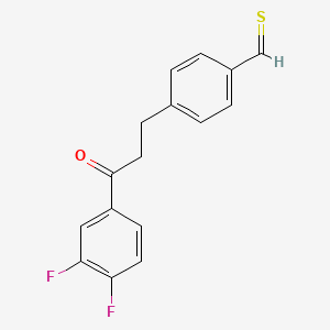 4-[3-(3,4-Difluorophenyl)-3-oxopropyl]thiobenzaldehyde