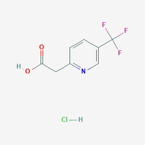 molecular formula C8H7ClF3NO2 B13095195 2-(5-(Trifluoromethyl)pyridin-2-YL)acetic acid hydrochloride CAS No. 247200-00-6