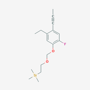 molecular formula C17H25FO2Si B13095231 (2-((5-Ethyl-2-fluoro-4-(prop-1-yn-1-yl)phenoxy)methoxy)ethyl)trimethylsilane 