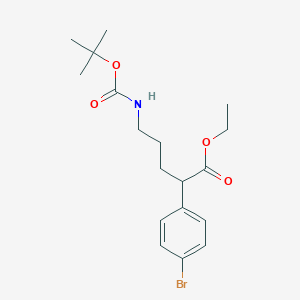 Ethyl 2-(4-bromophenyl)-5-((tert-butoxycarbonyl)amino)pentanoate