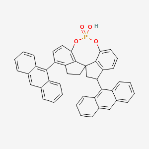 molecular formula C45H31O4P B13095348 3,7-di(anthracen-9-yl)-12-hydroxy-4,5,6,7-tetrahydroiindeno[7,1-de:1',7'-fg][1,3,2]dioxaphosphocine 12-oxide 