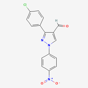 3-(4-Chlorophenyl)-1-(4-nitrophenyl)-1H-pyrazole-4-carbaldehyde