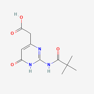 4-Pyrimidineacetic acid, 2-((2,2-dimethyl-1-oxopropyl)amino)-1,6-dihydro-6-oxo-