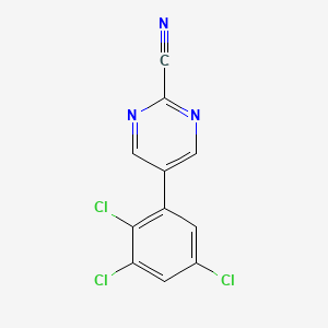 molecular formula C11H4Cl3N3 B13095533 5-(2,3,5-Trichlorophenyl)pyrimidine-2-carbonitrile 