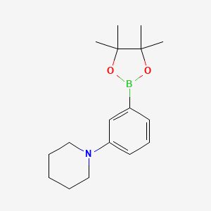 molecular formula C17H26BNO2 B1309575 1-(3-(4,4,5,5-Tetramethyl-1,3,2-dioxaborolan-2-yl)phenyl)piperidine CAS No. 852227-97-5