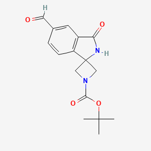 Tert-butyl 5'-formyl-3'-oxospiro[azetidine-3,1'-isoindoline]-1-carboxylate