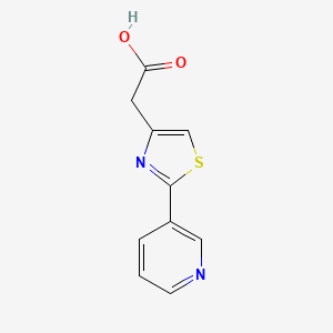 molecular formula C10H8N2O2S B1309617 2-(2-(Pyridin-3-yl)thiazol-4-yl)acetic acid CAS No. 31112-90-0