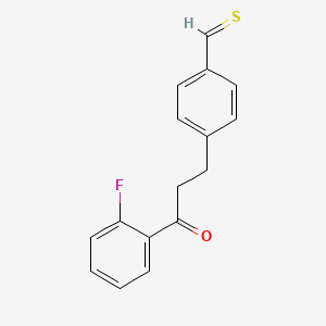 4-[3-(2-Fluorophenyl)-3-oxopropyl]thiobenzaldehyde