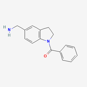 molecular formula C16H16N2O B13096471 (5-(Aminomethyl)indolin-1-yl)(phenyl)methanone 