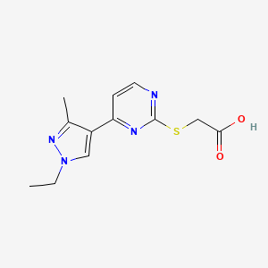 molecular formula C12H14N4O2S B1309659 [4-(1-Ethyl-3-methyl-1H-pyrazol-4-yl)-pyrimidin-2-ylsulfanyl]-acetic acid CAS No. 957292-09-0