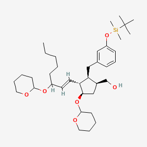 ((1S,2S,3R,4R)-2-(3-((tert-Butyldimethylsilyl)oxy)benzyl)-4-((tetrahydro-2H-pyran-2-yl)oxy)-3-((E)-3-((tetrahydro-2H-pyran-2-yl)oxy)oct-1-en-1-yl)cyclopentyl)methanol