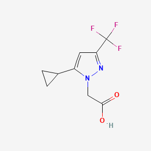 molecular formula C9H9F3N2O2 B1309667 (5-Cyclopropyl-3-trifluoromethyl-pyrazol-1-yl)-acetic acid CAS No. 957487-30-8