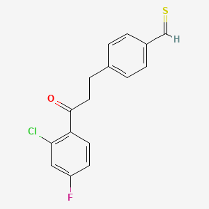 4-[3-(2-Chloro-4-fluorophenyl)-3-oxopropyl]thiobenzaldehyde