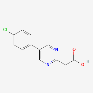 molecular formula C12H9ClN2O2 B13096711 2-(5-(4-Chlorophenyl)pyrimidin-2-yl)acetic acid CAS No. 38107-00-5