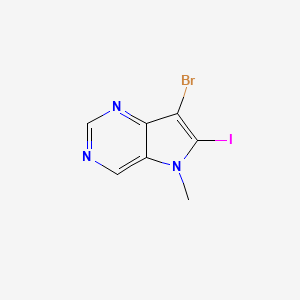 molecular formula C7H5BrIN3 B13096732 7-Bromo-6-iodo-5-methyl-5H-pyrrolo[3,2-d]pyrimidine 