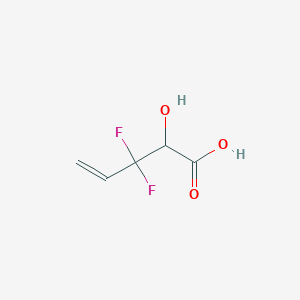 molecular formula C5H6F2O3 B13096742 3,3-Difluoro-2-hydroxypent-4-enoic acid 