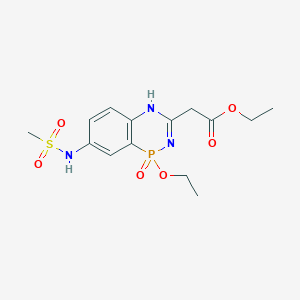 molecular formula C14H20N3O6PS B13096757 Ethyl 2-(1-ethoxy-7-(methylsulfonamido)-1-oxido-1,4-dihydrobenzo[C][1,5,2]diazaphosphinin-3-YL)acetate 