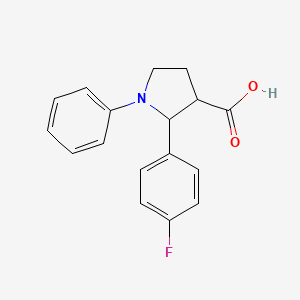 molecular formula C17H16FNO2 B13096765 2-(4-Fluorophenyl)-1-phenylpyrrolidine-3-carboxylic acid 