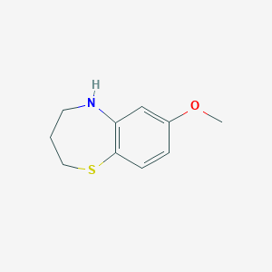 molecular formula C10H13NOS B13096820 7-Methoxy-2,3,4,5-tetrahydrobenzo[b][1,4]thiazepine 