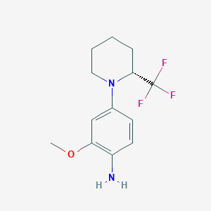 molecular formula C13H17F3N2O B13096832 (R)-2-Methoxy-4-(2-trifluoromethyl-piperidin-1-yl)-aniline 