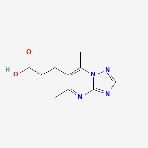 molecular formula C11H14N4O2 B1309684 3-(2,5,7-Trimethyl-[1,2,4]triazolo[1,5-a]pyrimidin-6-yl)propanoic acid CAS No. 878441-49-7