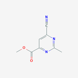 molecular formula C8H7N3O2 B13096863 Methyl 6-cyano-2-methylpyrimidine-4-carboxylate CAS No. 1112178-33-2