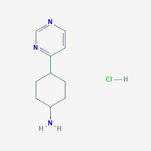 molecular formula C10H16ClN3 B13096900 4-(Pyrimidin-4-yl)cyclohexanamine hydrochloride 