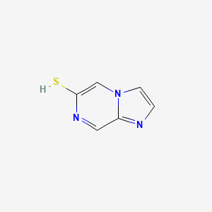 molecular formula C6H5N3S B13096915 Imidazo[1,2-a]pyrazine-6-thiol CAS No. 763916-91-2