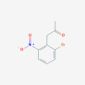 molecular formula C9H8BrNO3 B13096935 1-(2-Bromo-6-nitrophenyl)propan-2-one 