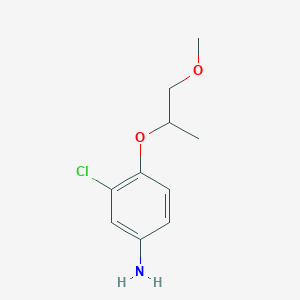 molecular formula C10H14ClNO2 B1309703 3-氯-4-(2-甲氧基-1-甲基-乙氧基)-苯胺 CAS No. 879047-74-2