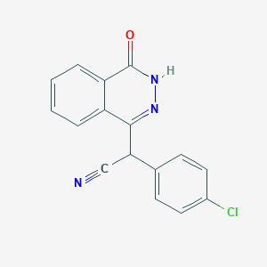 molecular formula C16H10ClN3O B13097082 2-(4-Chlorophenyl)-2-(4-oxo-3,4-dihydrophthalazin-1-yl)acetonitrile 