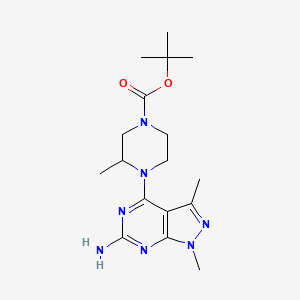 tert-Butyl 4-(6-amino-1,3-dimethyl-1H-pyrazolo[3,4-d]pyrimidin-4-yl)-3-methylpiperazine-1-carboxylate