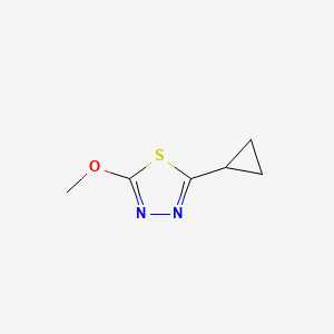 molecular formula C6H8N2OS B13097183 2-Cyclopropyl-5-methoxy-1,3,4-thiadiazole 