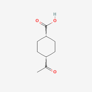 molecular formula C9H14O3 B13097216 trans-4-Acetylcyclohexanecarboxylic acid CAS No. 407628-30-2