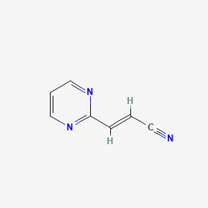 molecular formula C7H5N3 B13097271 (E)-3-pyrimidin-2-ylprop-2-enenitrile 