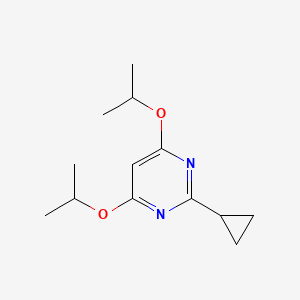 molecular formula C13H20N2O2 B13097306 2-Cyclopropyl-4,6-diisopropoxypyrimidine 