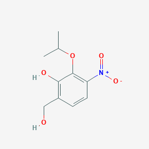 molecular formula C10H13NO5 B13097348 6-(Hydroxymethyl)-2-isopropoxy-3-nitrophenol 