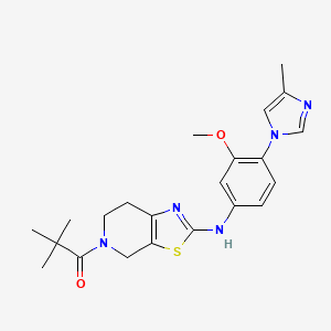 1-(2-((3-Methoxy-4-(4-methyl-1H-imidazol-1-yl)phenyl)amino)-6,7-dihydrothiazolo[5,4-c]pyridin-5(4H)-yl)-2,2-dimethylpropan-1-one