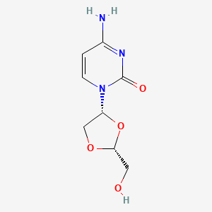 molecular formula C8H11N3O4 B13097388 4-amino-1-[(2R,4R)-2-(hydroxymethyl)-1,3-dioxolan-4-yl]pyrimidin-2-one 