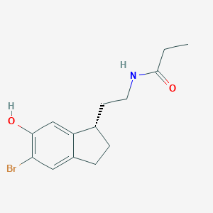 molecular formula C14H18BrNO2 B130974 (S)-N-[2-(5-溴-2,3-二氢-6-羟基-1H-茚-1-基)乙基]丙酰胺 CAS No. 196597-84-9